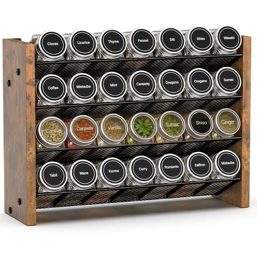 Spice Rack Organizer, 4-Tier Veal Seasoning Organizer, Wall Mount or Countertop Spice Shel, Holds 28 Jars (No Jars Included), 14
Spice Rack Organizer, 4-Tier Veal Seasoning Organizer, Wall Mount or Countertop Spice Shel, Holds 28 Jars (No Jars Included), 14