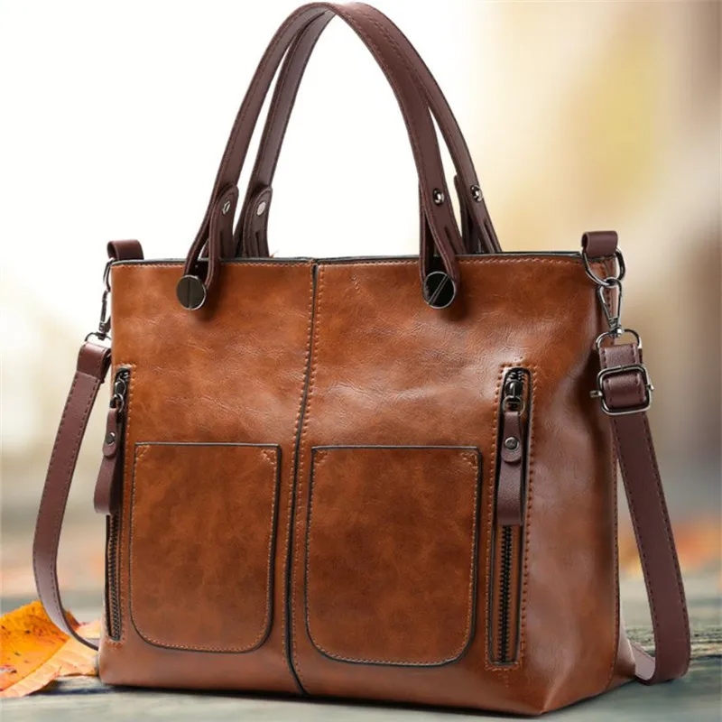 Europe America Retro Leather Handbag Shoulder Bag, Two Pocket Zipper Tote Bag, Classic Crossbody Bags for Women Work Business
Europe America Retro Leather Handbag Shoulder Bag, Two Pocket Zipper Tote Bag, Classic Crossbody Bags for Women Work Business