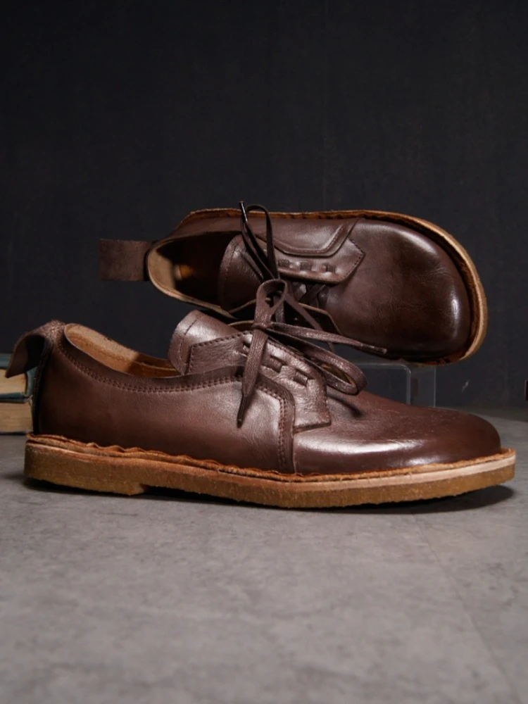 Hipster-Style Men Breathable Casual Leather Shoes Vegetable-Tanned Cowhide Handcrafted Vintage Style Soft-Sole Driving Shoes
Hipster-Style Men Breathable Casual Leather Shoes Vegetable-Tanned Cowhide Handcrafted Vintage Style Soft-Sole Driving Shoes