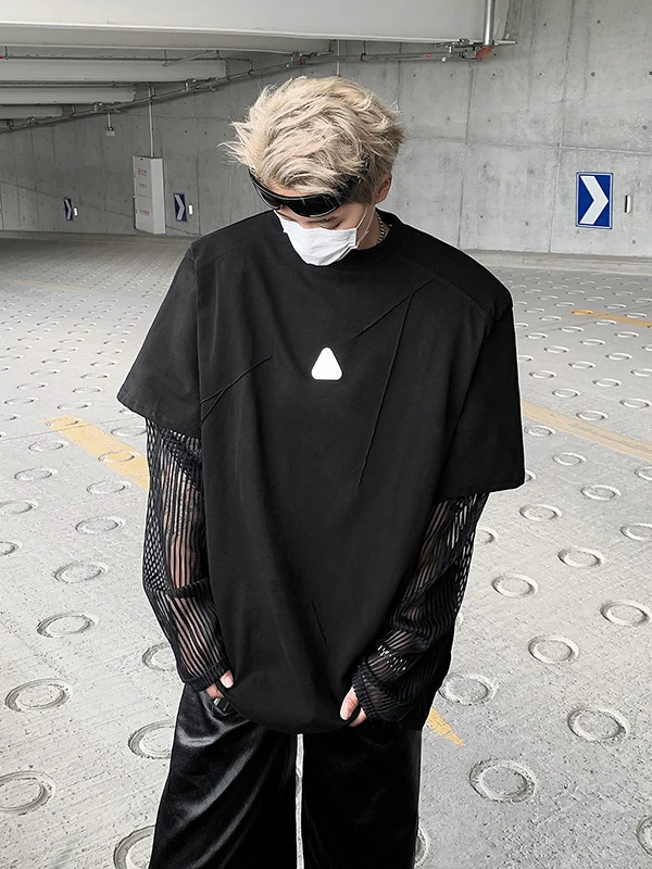 Летняя мужская футболка 2024 с металлическим декором, сетчатыми вставками, коротким рукавом, повседневная, свободного кроя, с круглым вырезом, из полиэстера
Летняя мужская футболка 2024 с металлическим декором, сетчатыми вставками, коротким рукавом, повседневная, свободного кроя, с круглым вырезом, из полиэстера