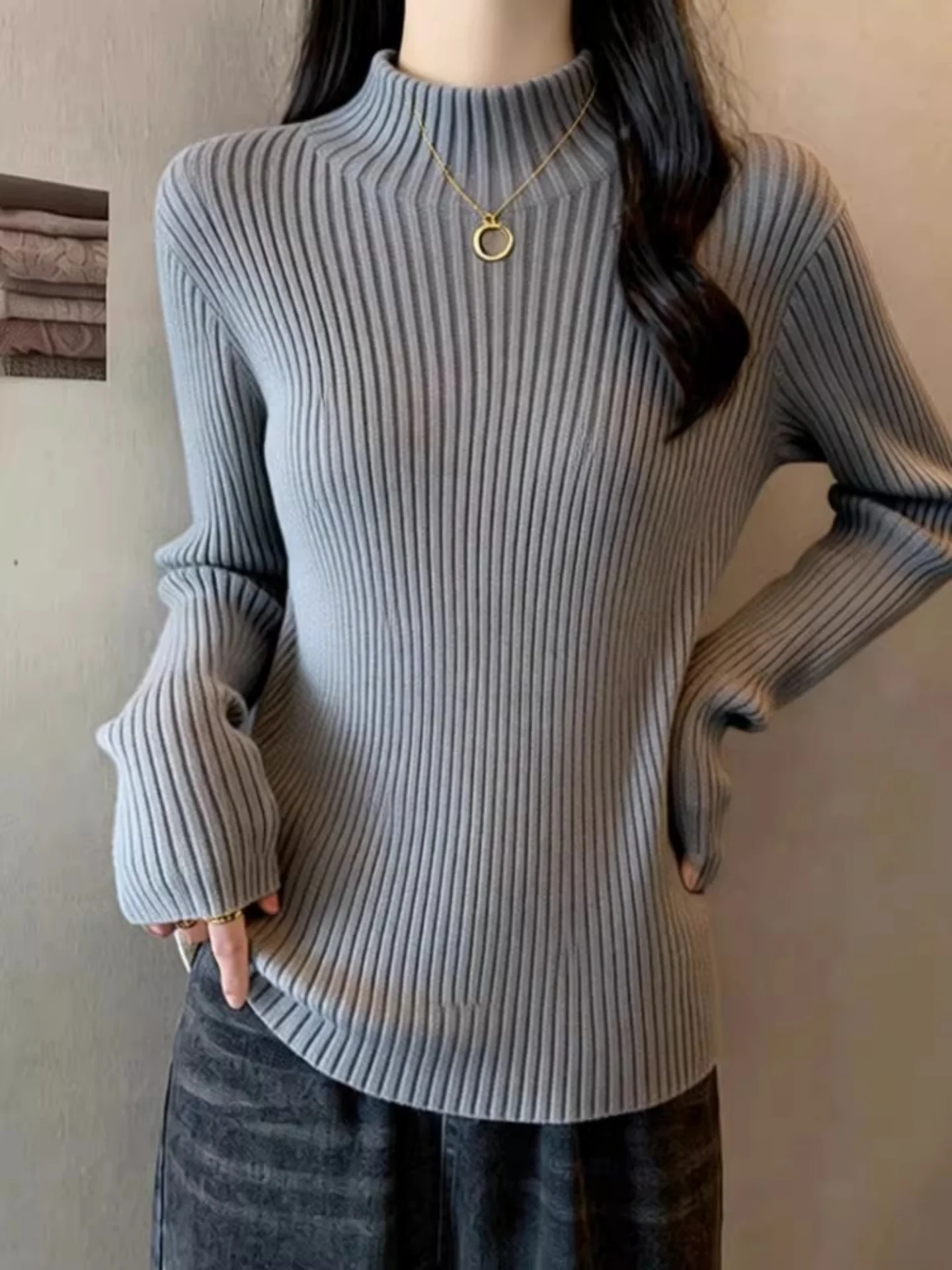 ay Thiened Long Sve Knitted Sweater Women's f High Collar Lazy Sle Boting Top for Early Spring plus Size
ay Thiened Long Sve Knitted Sweater Women's f High Collar Lazy Sle Boting Top for Early Spring plus Size