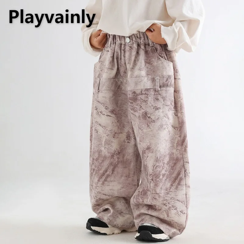 Korean Style Boy Wide Leg Pants Spring Autumn Kids Elastic Waist Pink Tie-dye Loose Jeans Trendy Versatile Child Trousers A05020
Korean Style Boy Wide Leg Pants Spring Autumn Kids Elastic Waist Pink Tie-dye Loose Jeans Trendy Versatile Child Trousers A05020