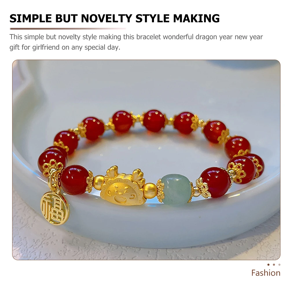 Crystal Bracelet Red Bead Dragon Year Round Beaded Wristband Jewelry Accessories Women New Year Gift Bracelets
Crystal Bracelet Red Bead Dragon Year Round Beaded Wristband Jewelry Accessories Women New Year Gift Bracelets