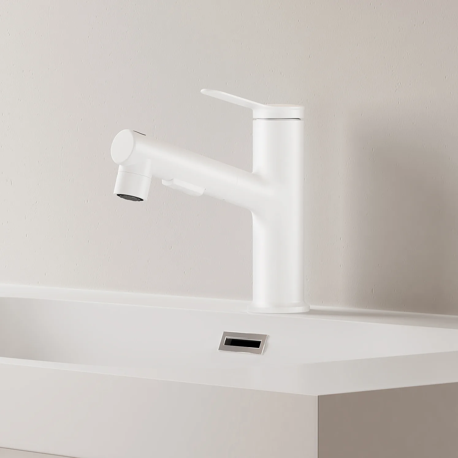 White all copper pull-out faucet, basin basin, washbasin, ceramic basin faucet, hot and cold faucet
White all copper pull-out faucet, basin basin, washbasin, ceramic basin faucet, hot and cold faucet