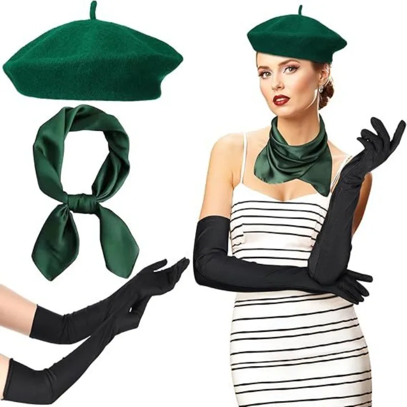 Retro French Theme Party Costume Accessory Kit Vintage Beret Hip Hop Sunglasses Scarf Necklace Set Women 80s Style Disco Cosplay
Retro French Theme Party Costume Accessory Kit Vintage Beret Hip Hop Sunglasses Scarf Necklace Set Women 80s Style Disco Cosplay