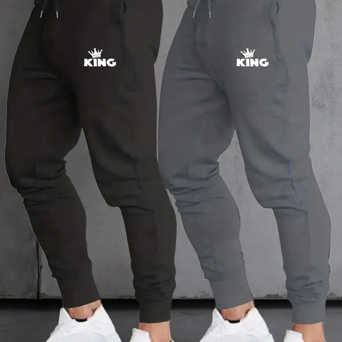 Two pairs of men's king logoprinted sportswear pants with football fan gear and casual jogging belt pocketssuitableforAllseasons
Two pairs of men's king logoprinted sportswear pants with football fan gear and casual jogging belt pocketssuitableforAllseasons