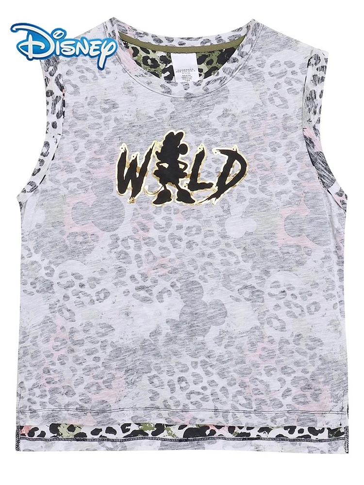 Disney T-Shirt Letter Minnie Mouse Cartoon Print Leopard Fashion Women Sleeveless Tee O-Neck Vest Tank New Casual Tops Female
Disney T-Shirt Letter Minnie Mouse Cartoon Print Leopard Fashion Women Sleeveless Tee O-Neck Vest Tank New Casual Tops Female