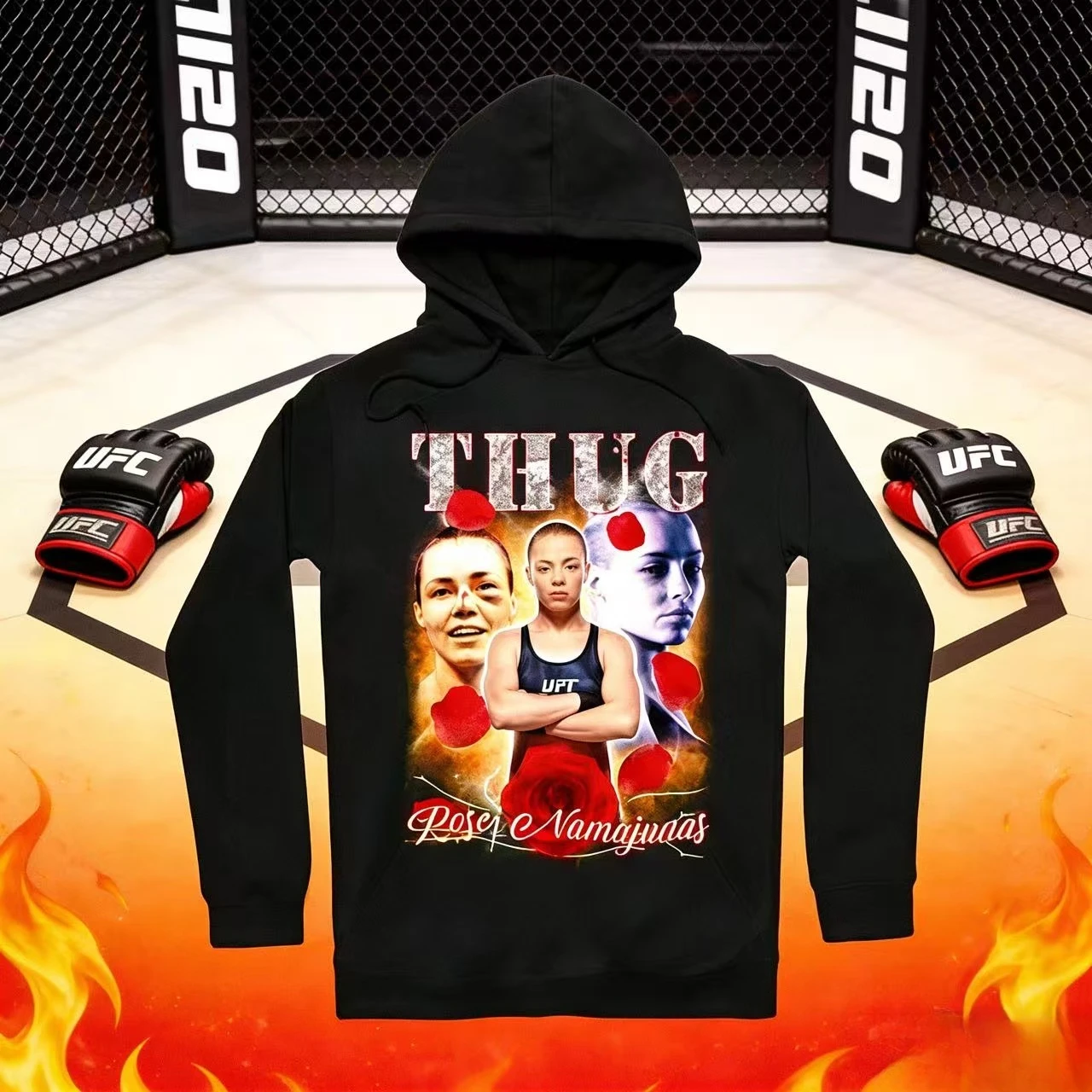 Хлопковая дышащая толстовка с капюшоном UFC Ros Namajunas 2026 (осень/зима) с принтом, унисекс
Хлопковая дышащая толстовка с капюшоном UFC Ros Namajunas 2026 (осень/зима) с принтом, унисекс