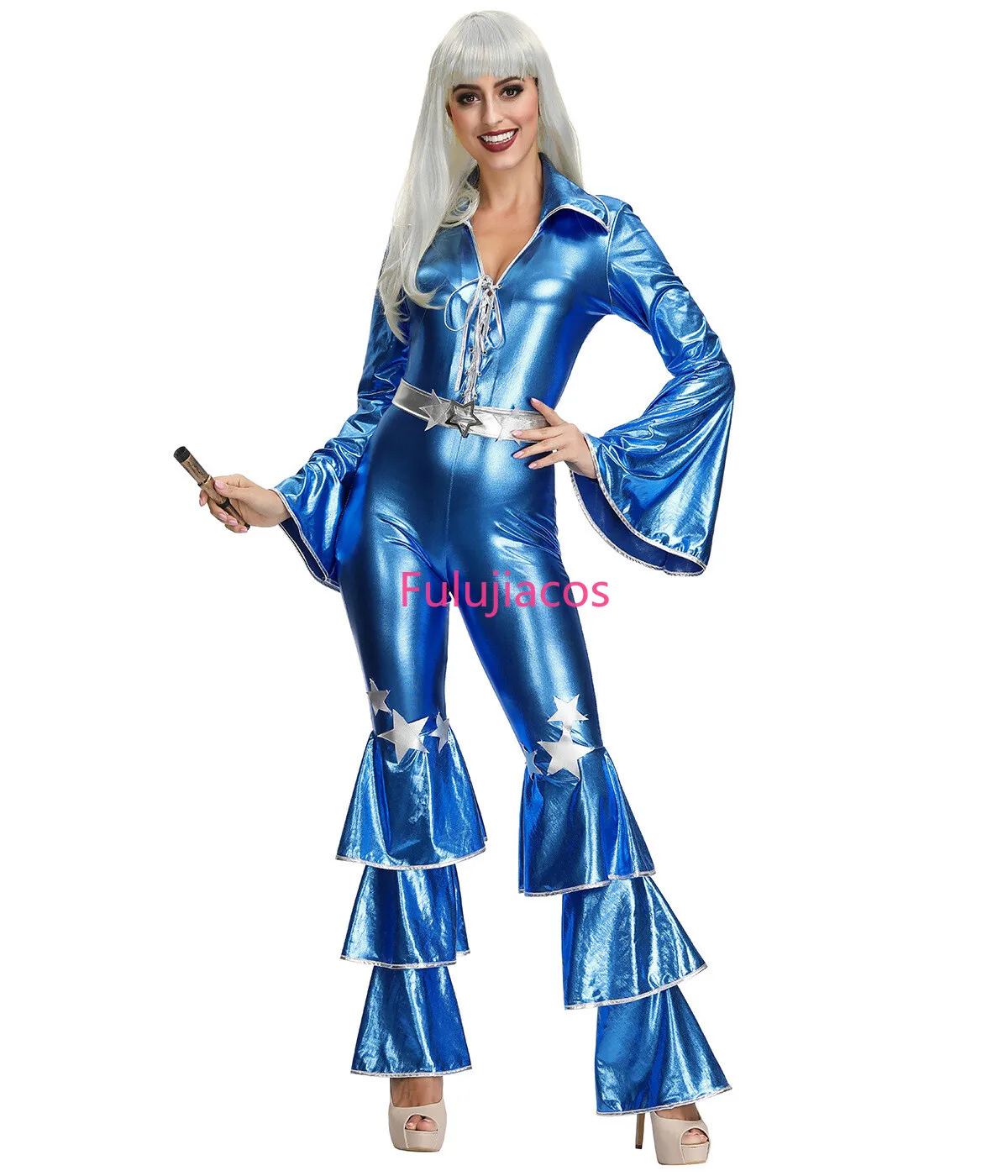 Fulujiacos Hippie Costume Vintage 1970s Disco Stage Performance Dancing Jumpsuit Singer
Fulujiacos Hippie Costume Vintage 1970s Disco Stage Performance Dancing Jumpsuit Singer