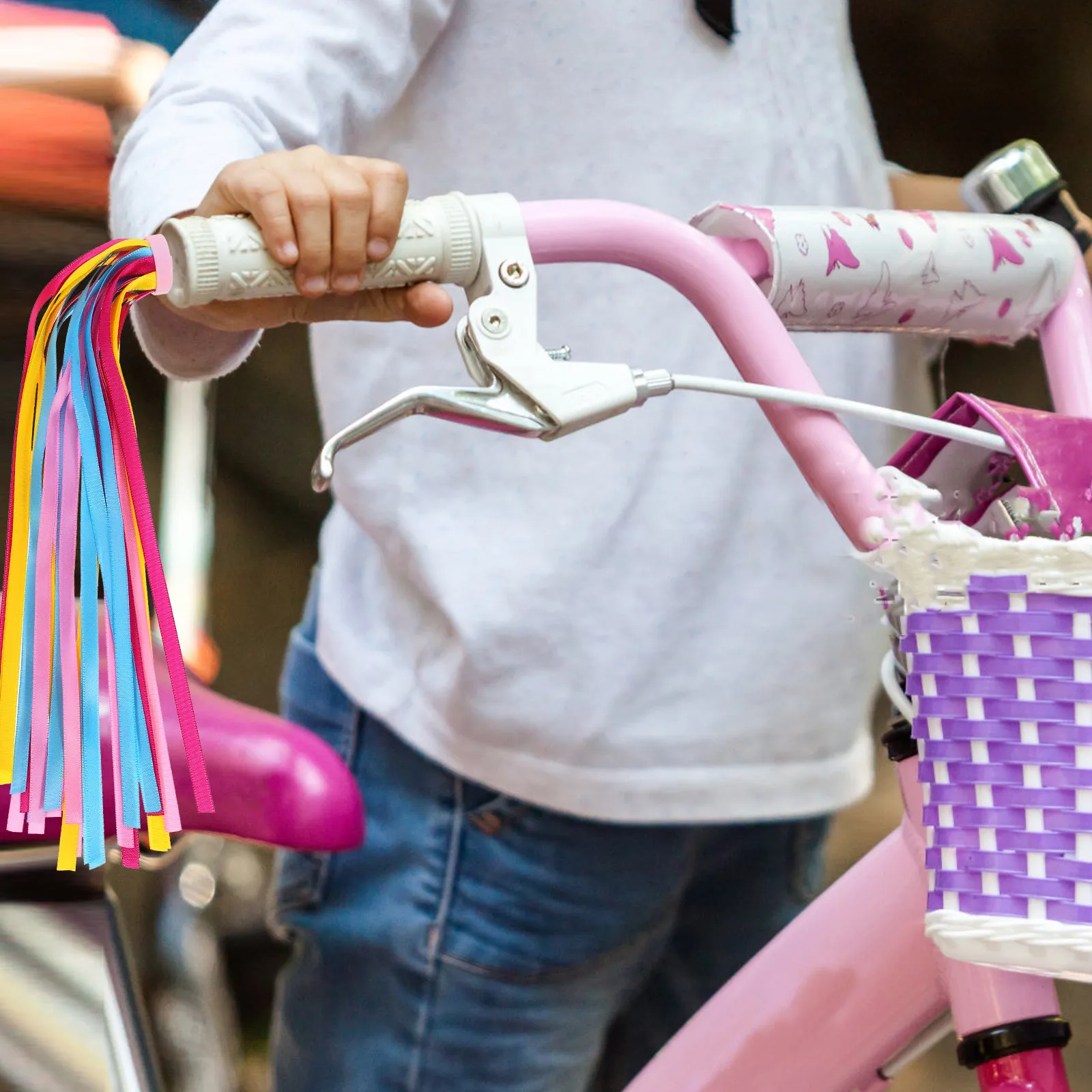 One Pair Childrens Bike Handlebar Streamers Vibrant Glossy Sparkly Wind Flowing Decoration Enhancement for Bikes
One Pair Childrens Bike Handlebar Streamers Vibrant Glossy Sparkly Wind Flowing Decoration Enhancement for Bikes