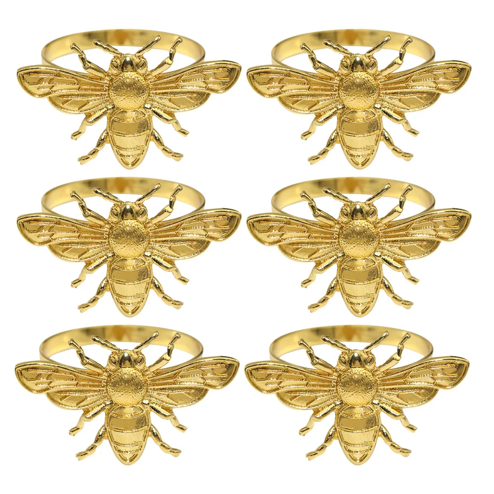 6Pcs Elegant Bee Napkin Rings Reusable Metal Napkin Holders for Home Restaurant Bar Table Decor Party Supplies
6Pcs Elegant Bee Napkin Rings Reusable Metal Napkin Holders for Home Restaurant Bar Table Decor Party Supplies