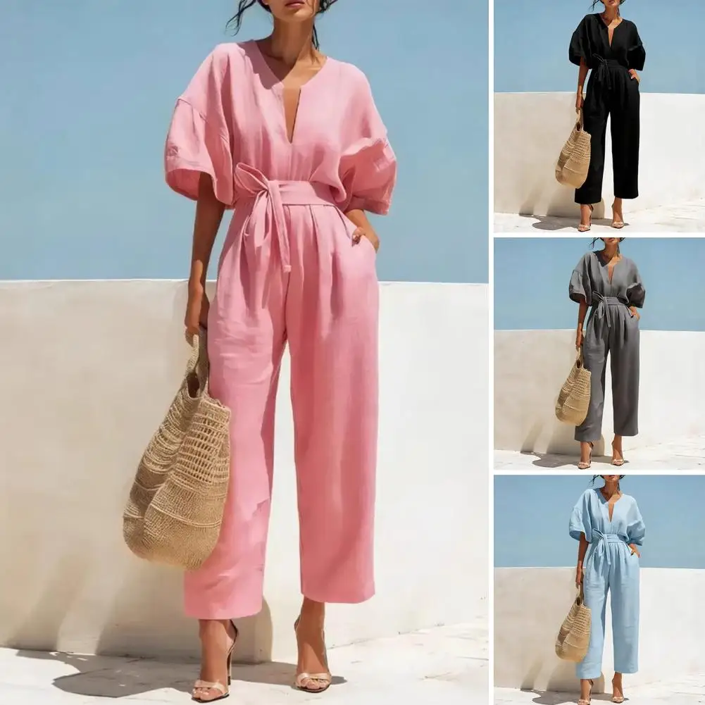 Jumpsuits Women 2026 Rompers Spring/Summer Deep V-neck Short Sleeve Sexy Jumpsuit Wide-leg Slim Fashion Jumpsuits Women's Clothi
Jumpsuits Women 2026 Rompers Spring/Summer Deep V-neck Short Sleeve Sexy Jumpsuit Wide-leg Slim Fashion Jumpsuits Women's Clothi