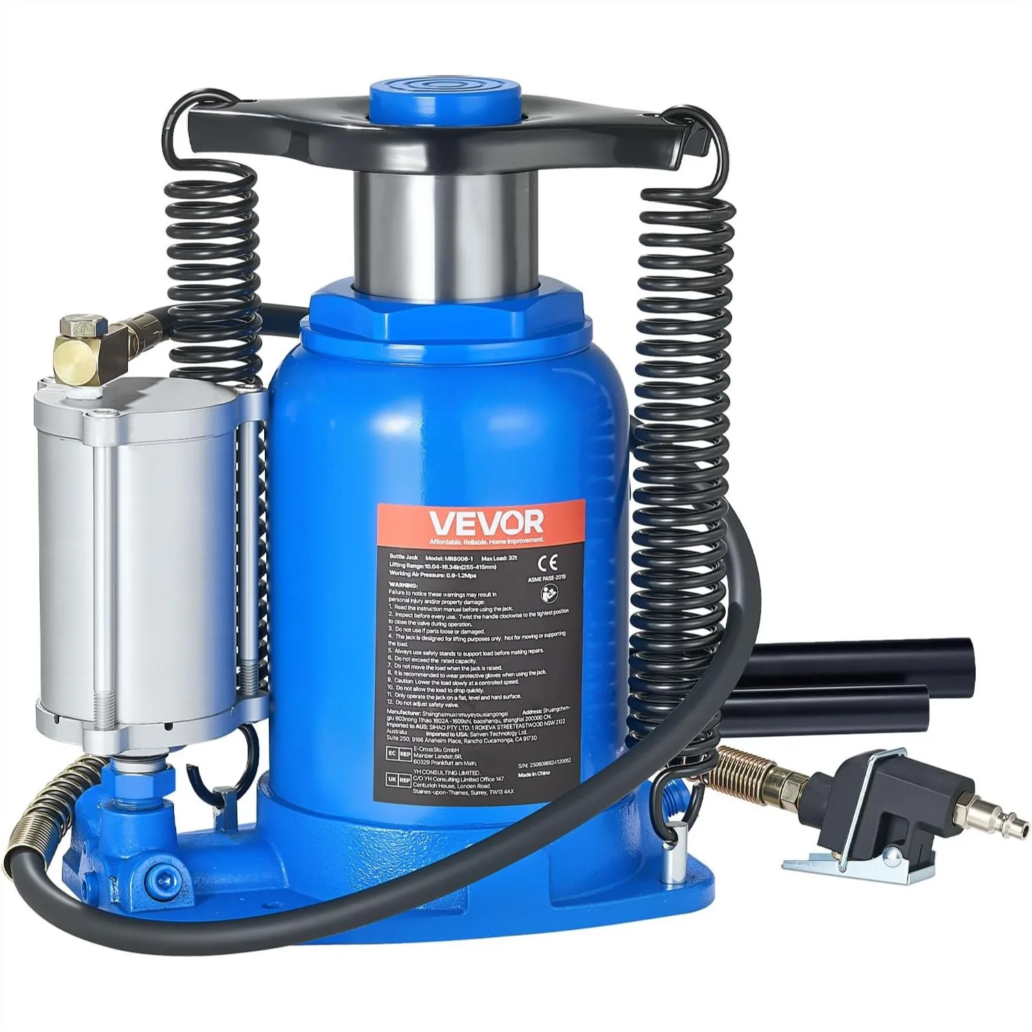 32 Ton Air Hydraulic Bottle Jack with Manual Hand Pump, Heavy Duty Pneumatic Floor Jack for Auto Truck Trailer Repair Lifts
32 Ton Air Hydraulic Bottle Jack with Manual Hand Pump, Heavy Duty Pneumatic Floor Jack for Auto Truck Trailer Repair Lifts
