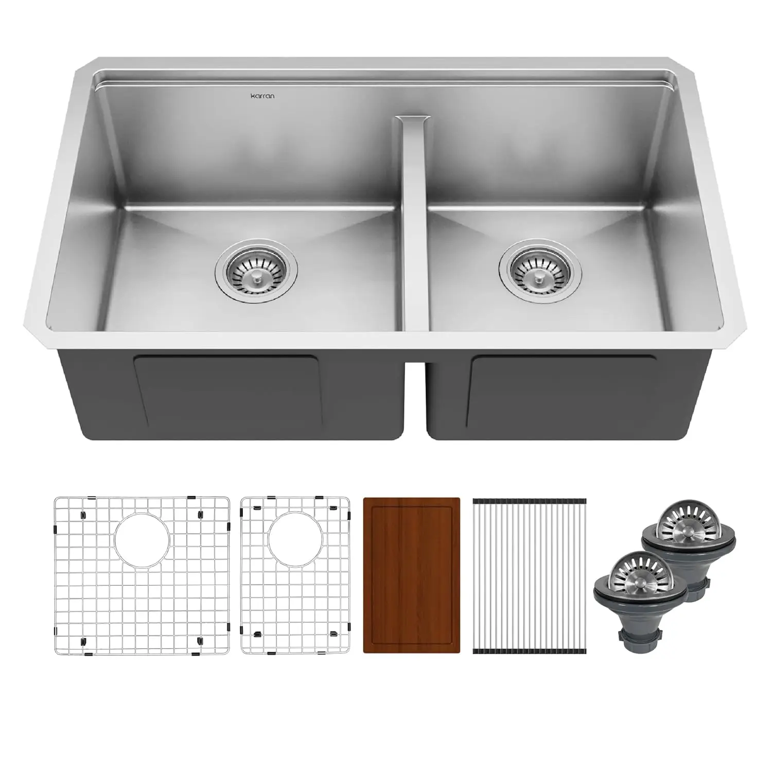 32 Inch Undermount Workstation Kitchen Sink, 60/40 Double Bowl Low Divide, 16 Gauge T304 Stainless Steel, Customized
32 Inch Undermount Workstation Kitchen Sink, 60/40 Double Bowl Low Divide, 16 Gauge T304 Stainless Steel, Customized