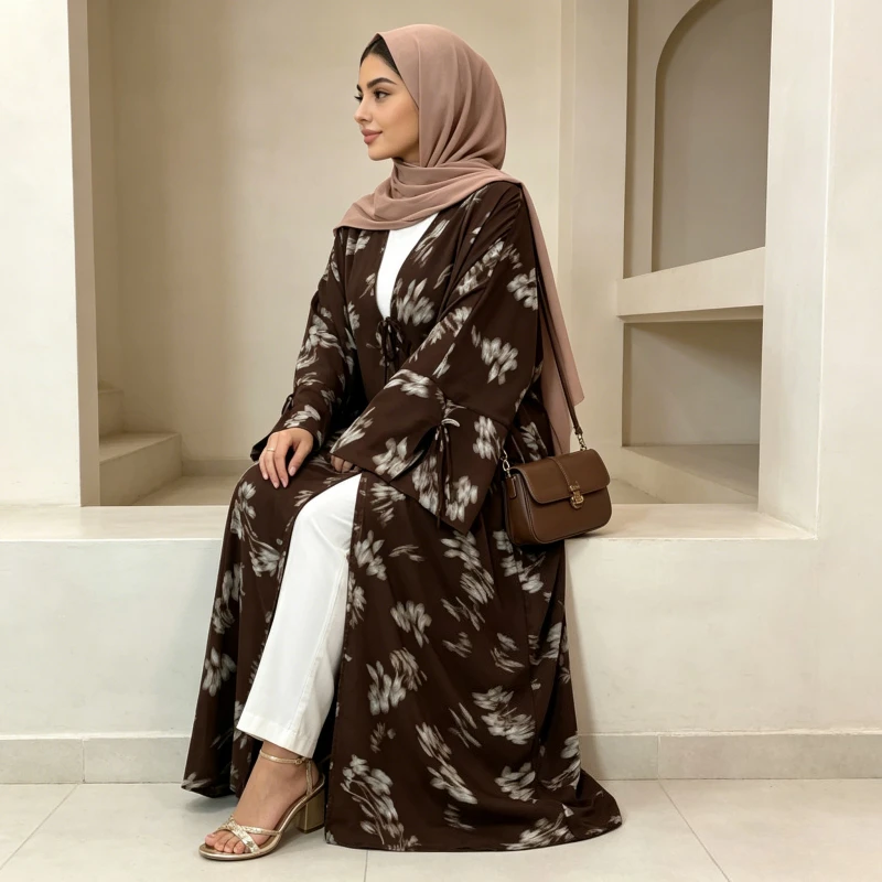Women Eid Abaya Cardigan Chiffon Split Sleeve Lace-up Muslim Kaftan Arab Long Robe Vestidos Largos Morocco Elegant Party Caftan
Women Eid Abaya Cardigan Chiffon Split Sleeve Lace-up Muslim Kaftan Arab Long Robe Vestidos Largos Morocco Elegant Party Caftan