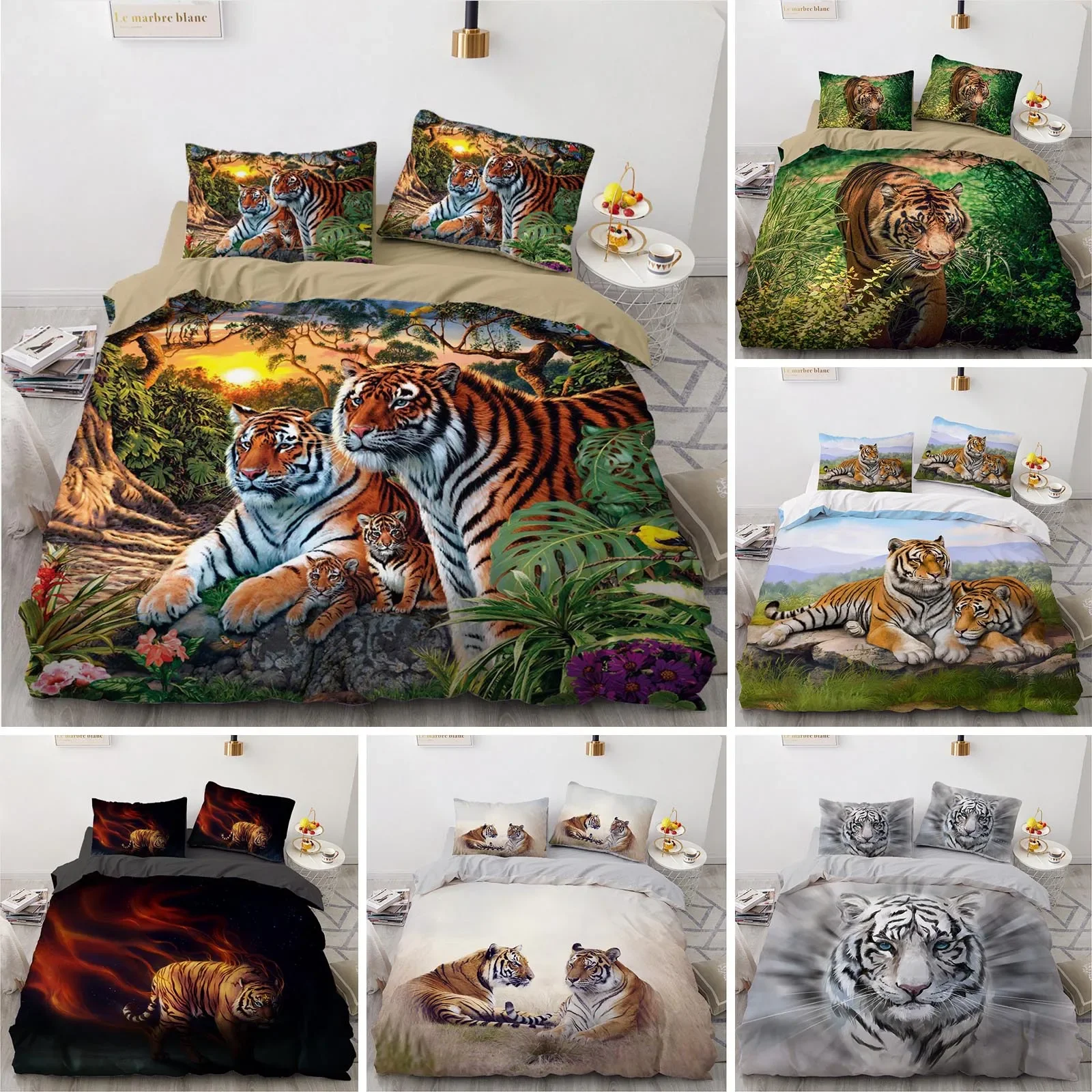 3D Printed Animal Tiger Bedding Set Duvet Cover Bedroom Comforter Covers Single Twin King Size Quilt Cover Home Textile 2/3PCS
3D Printed Animal Tiger Bedding Set Duvet Cover Bedroom Comforter Covers Single Twin King Size Quilt Cover Home Textile 2/3PCS