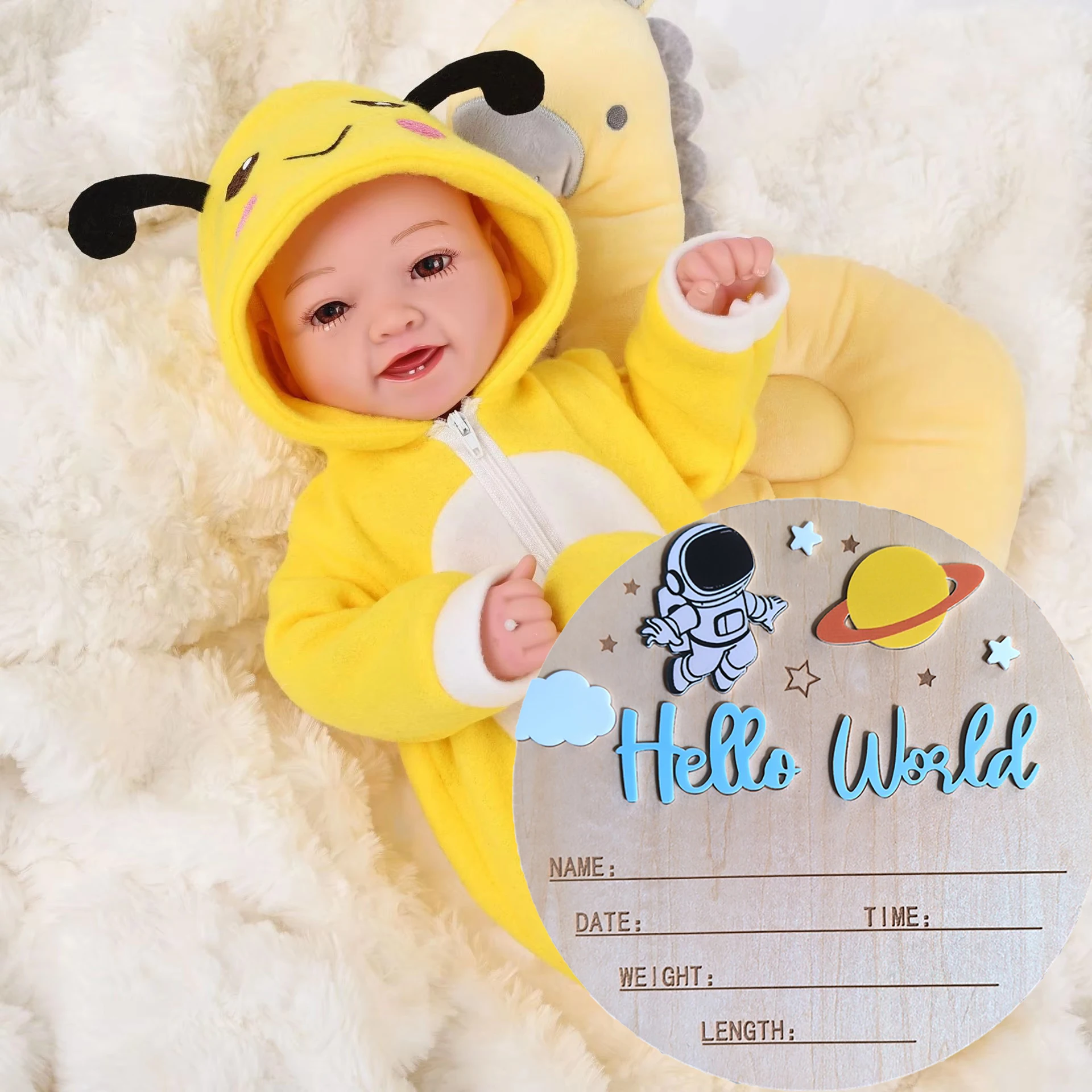 Мягкая виниловая изысканная кукла возрождения, 43 см, милая фигурка DQ17, ручная работа, 3D роспись, бионическая кукла, 17-дюймовый костюм животного/набор гусениц
Мягкая виниловая изысканная кукла возрождения, 43 см, милая фигурка DQ17, ручная работа, 3D роспись, бионическая кукла, 17-дюймовый костюм животного/набор гусениц