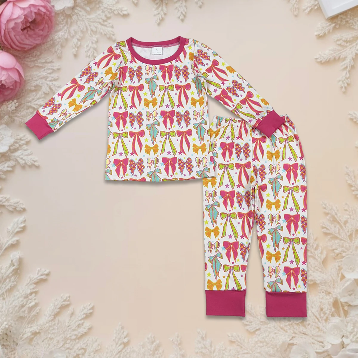 Hot Sale Baby Girls Pajamas Set Clothes Bows Star Print Kids Long Sleeve Tops Pant Sleepwear Toddler Children Nightwear Homewear
Hot Sale Baby Girls Pajamas Set Clothes Bows Star Print Kids Long Sleeve Tops Pant Sleepwear Toddler Children Nightwear Homewear