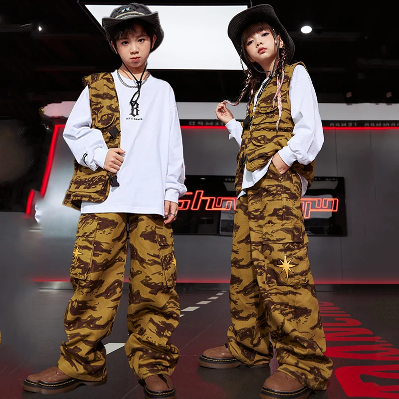 Ballroom Hip Hop Dance Costumes For Kids Loose Camouflage Hiphop Suit Girls Jazz Dancing Outfits Boys Performance Wear DQS14966
Ballroom Hip Hop Dance Costumes For Kids Loose Camouflage Hiphop Suit Girls Jazz Dancing Outfits Boys Performance Wear DQS14966