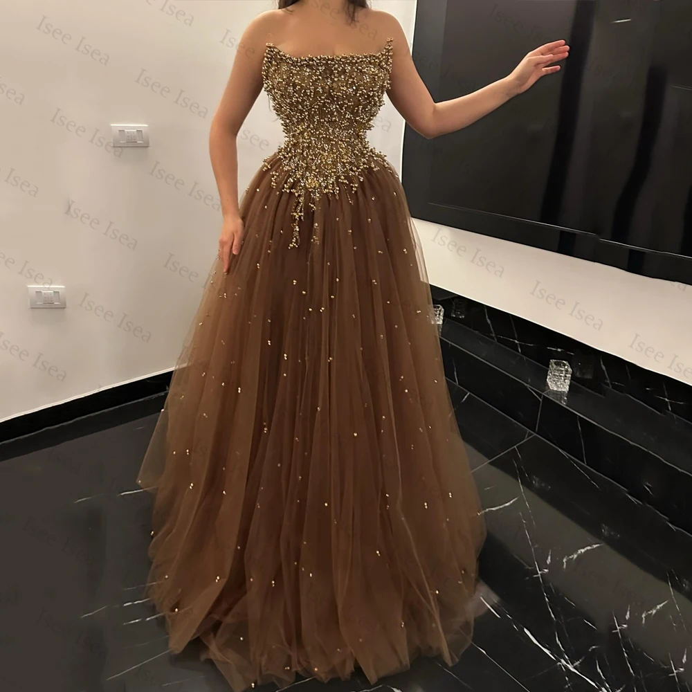 Customized Brown Rhinestone Prom Dresses 2026 Luxury A-Line Tulle Sleeveless Ball Gowns Floor Length Formal Occasion Dresses
Customized Brown Rhinestone Prom Dresses 2026 Luxury A-Line Tulle Sleeveless Ball Gowns Floor Length Formal Occasion Dresses