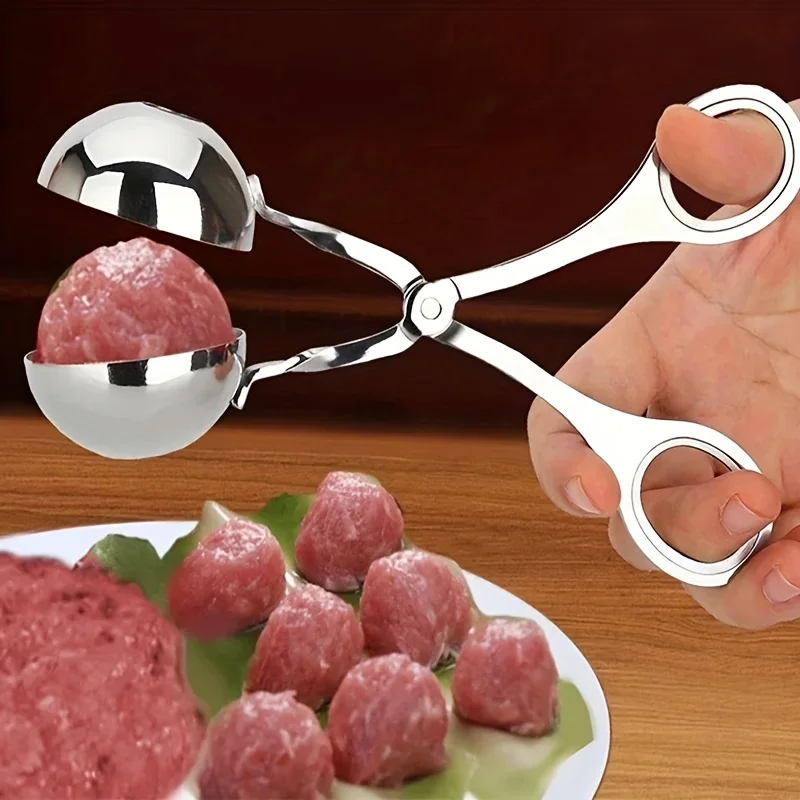 1pc stainless steel meatball maker, with non-slip handle, non-stick meatball tongs, meatball scoop, balls, cake stick, meatballs, ice tongs, cookie dough scoop, kitchen tool
1pc stainless steel meatball maker, with non-slip handle, non-stick meatball tongs, meatball scoop, balls, cake stick, meatballs, ice tongs, cookie dough scoop, kitchen tool