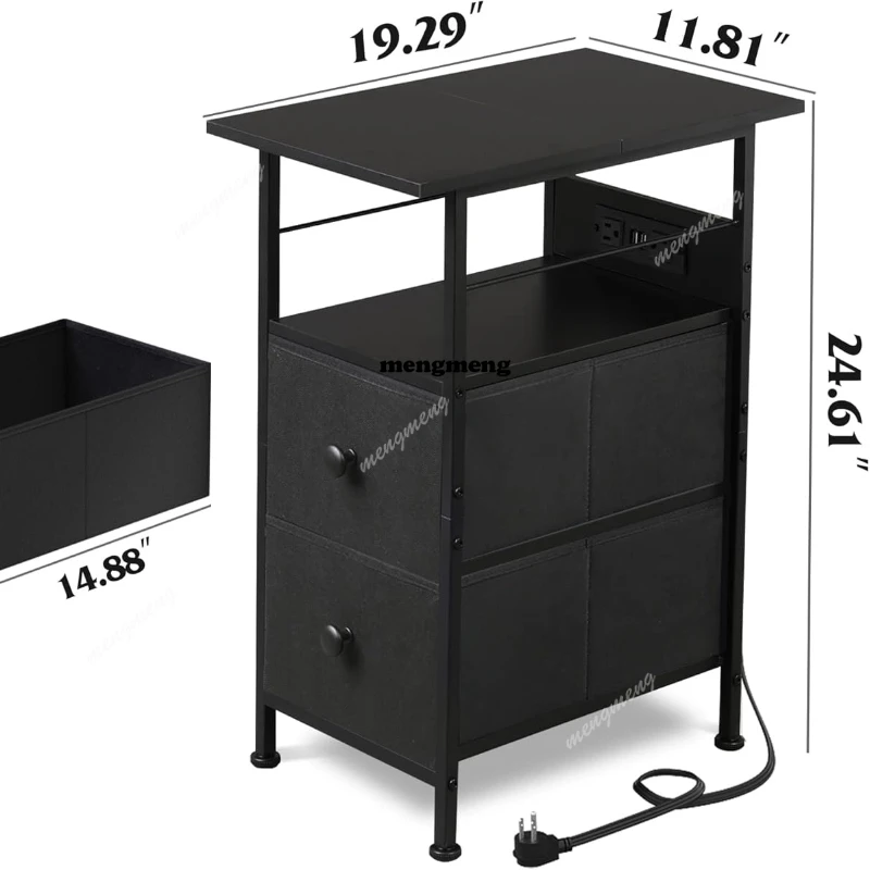 Charging Station End Table LED Light 2 Fabric Drawers and Open Shelf Black Bedside Tables Living Room Space Bedroom Night Stand
Charging Station End Table LED Light 2 Fabric Drawers and Open Shelf Black Bedside Tables Living Room Space Bedroom Night Stand