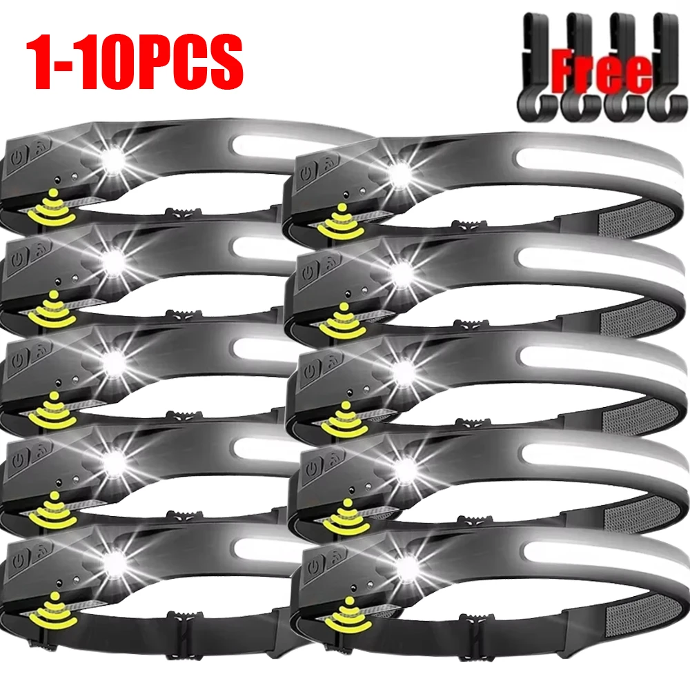 Induction Sensor Headlamp COB LED Lamp Built-in Battery Flashlight USB Rechargeable Head Torch 6 Lighting Modes Headlight
Induction Sensor Headlamp COB LED Lamp Built-in Battery Flashlight USB Rechargeable Head Torch 6 Lighting Modes Headlight