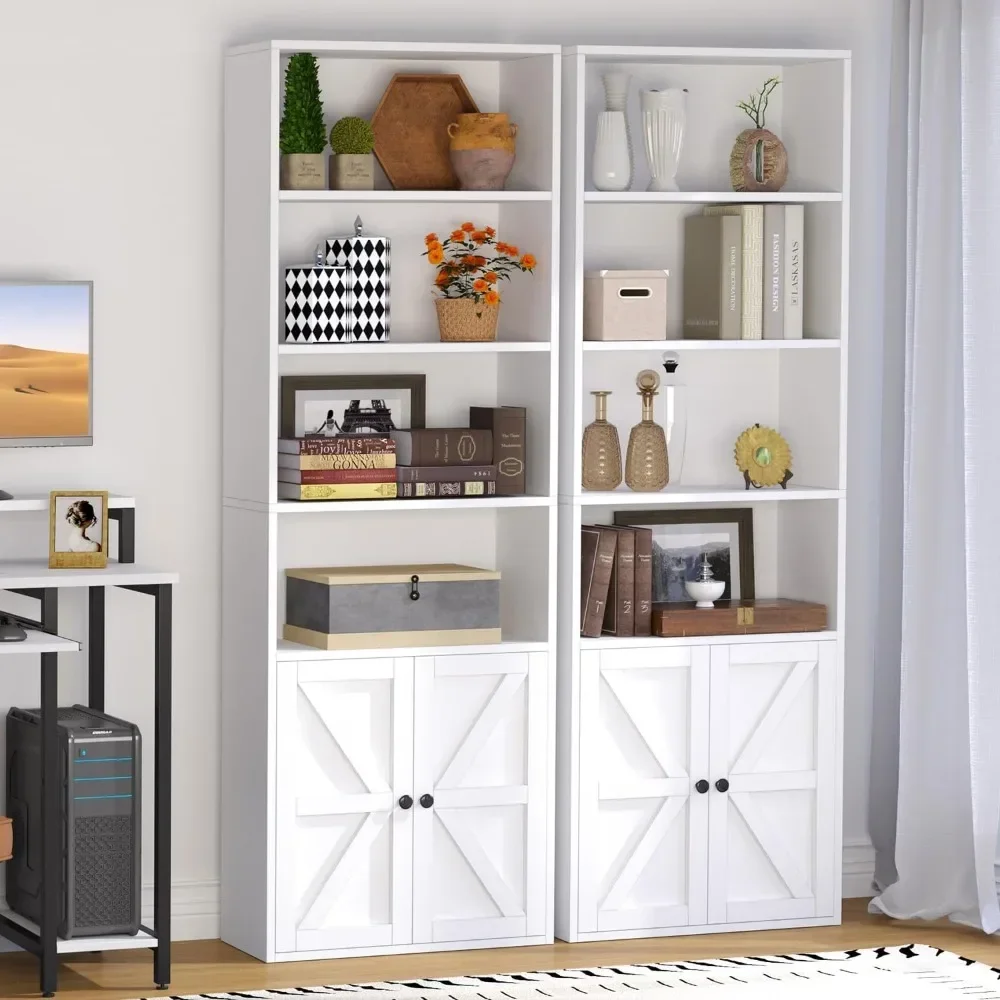 6-Tier Bookshelf and Bookcase Set of 2, Wooden Bookshelves with Cabinet Doors, Floor Bookshelves and Office Storage Cabinets
6-Tier Bookshelf and Bookcase Set of 2, Wooden Bookshelves with Cabinet Doors, Floor Bookshelves and Office Storage Cabinets