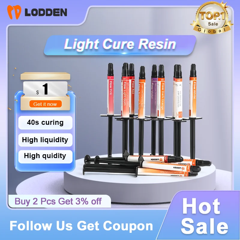 Lodden 5g Dental Light Cure Composite Resin Flowable Gingival Material For Metal-Faced Crowns Dental Lab Supplies
Lodden 5g Dental Light Cure Composite Resin Flowable Gingival Material For Metal-Faced Crowns Dental Lab Supplies