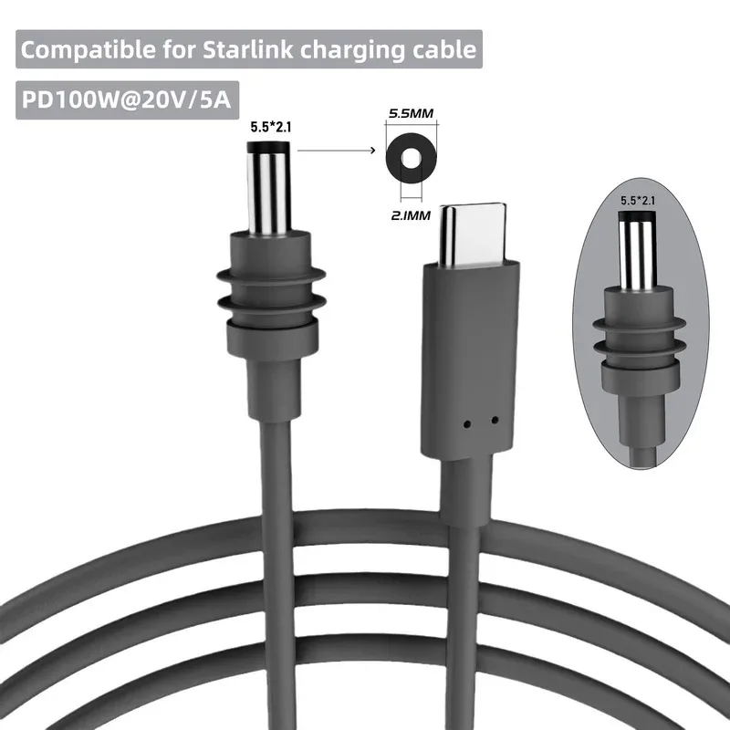2M(6.6ft) Starlink Mini DC Power Type-C Input Replacement cable Waterproof Outerdoor Barrel Jack Chargin
2M(6.6ft) Starlink Mini DC Power Type-C Input Replacement cable Waterproof Outerdoor Barrel Jack Chargin