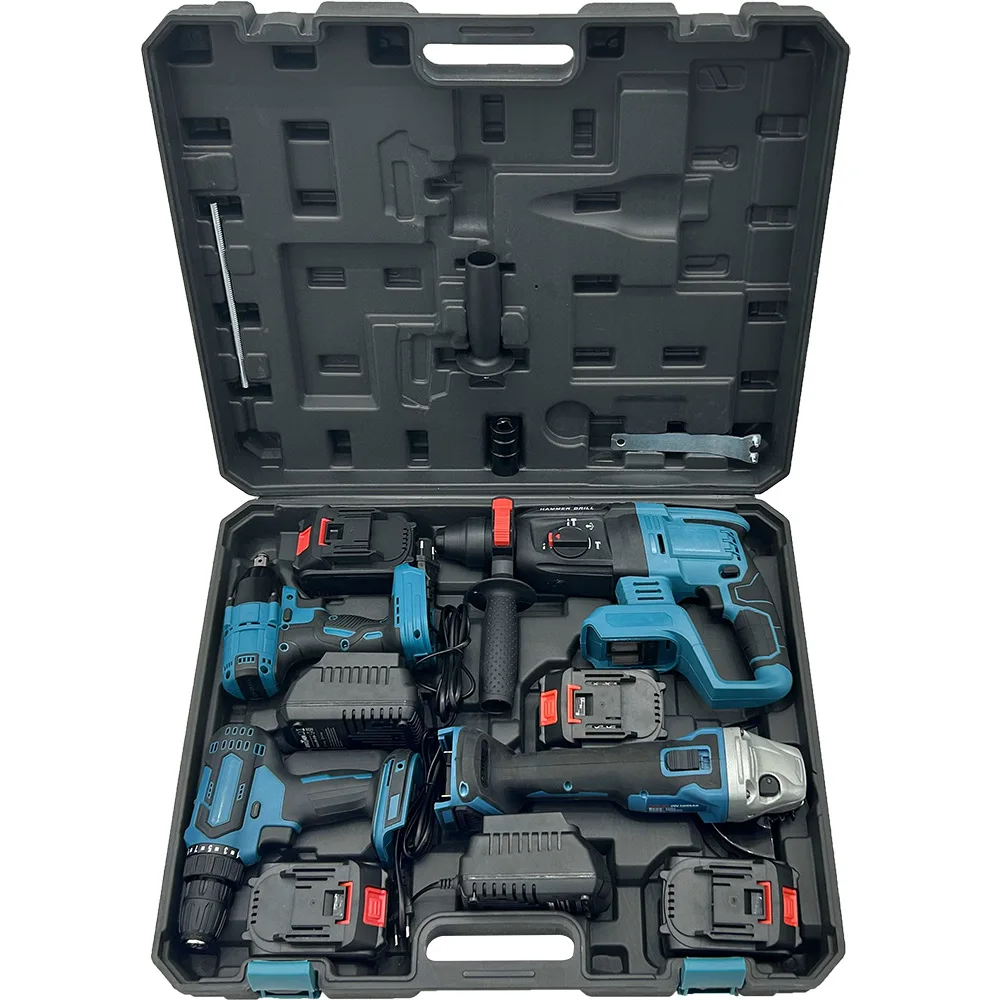 Household 21v Cordless Power Tool Set Electric Drill Hammer Drill Impact Wrench Angle Grinder Power Tool Combination Kit
Household 21v Cordless Power Tool Set Electric Drill Hammer Drill Impact Wrench Angle Grinder Power Tool Combination Kit
