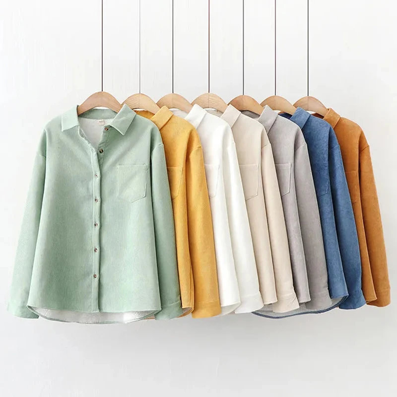 2024 Winter New Women's Corduroy Plus Velvet Shirt Simple College Style Ladies Casual Warm Thick Coat Clothes
2024 Winter New Women's Corduroy Plus Velvet Shirt Simple College Style Ladies Casual Warm Thick Coat Clothes