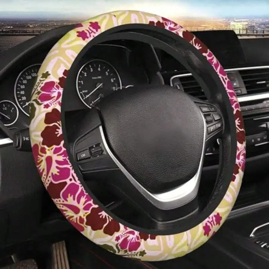 Hawaiian Hibiscus Pattern Steering Wheel Cover Anti-Slip Breathable Neoprene Universal 14-15 Inch
Hawaiian Hibiscus Pattern Steering Wheel Cover Anti-Slip Breathable Neoprene Universal 14-15 Inch