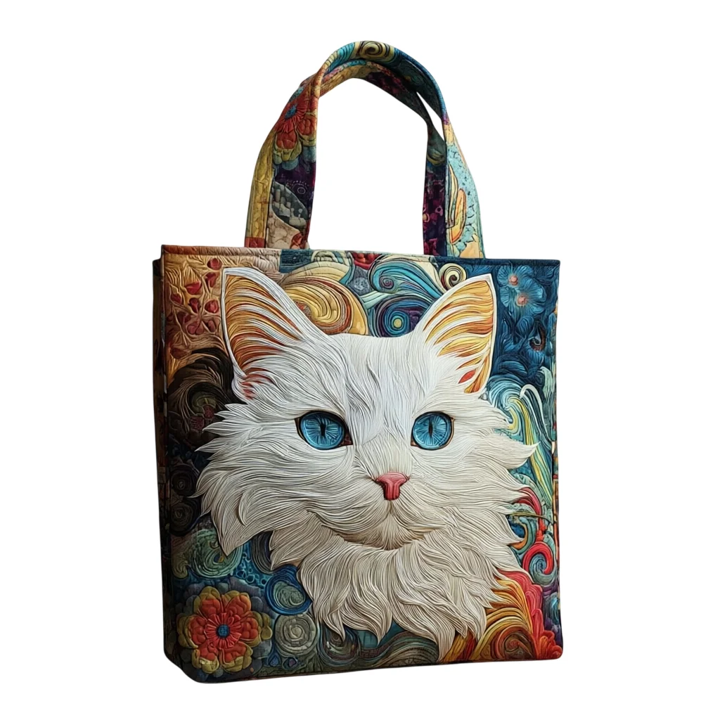 White Cat Quilted Tote Bag Colorful Oil Painting Artistic Soft Lightweight Shoulder Handbag for Work Shopping Daily Travel
White Cat Quilted Tote Bag Colorful Oil Painting Artistic Soft Lightweight Shoulder Handbag for Work Shopping Daily Travel