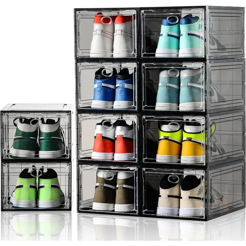 10 Pack Shoe Boxes Stackable,Upgraded Sturdy Shoe Storage Boxes with Clear Magnetic Door,Multifunctional Sneaker Storage
10 Pack Shoe Boxes Stackable,Upgraded Sturdy Shoe Storage Boxes with Clear Magnetic Door,Multifunctional Sneaker Storage