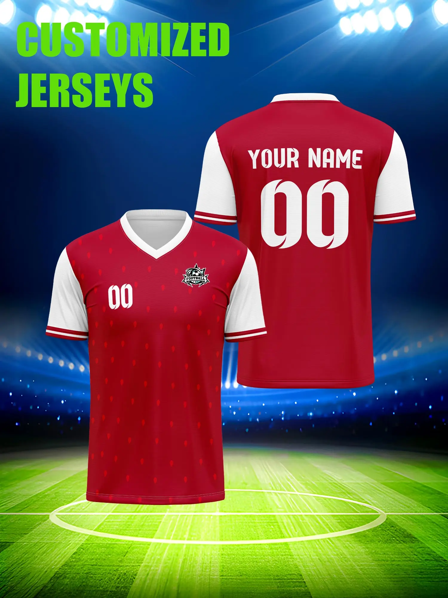 Футбольная форма на заказ с индивидуальным изображением, номером и именем, динамичная спортивная униформа для команды
Футбольная форма на заказ с индивидуальным изображением, номером и именем, динамичная спортивная униформа для команды