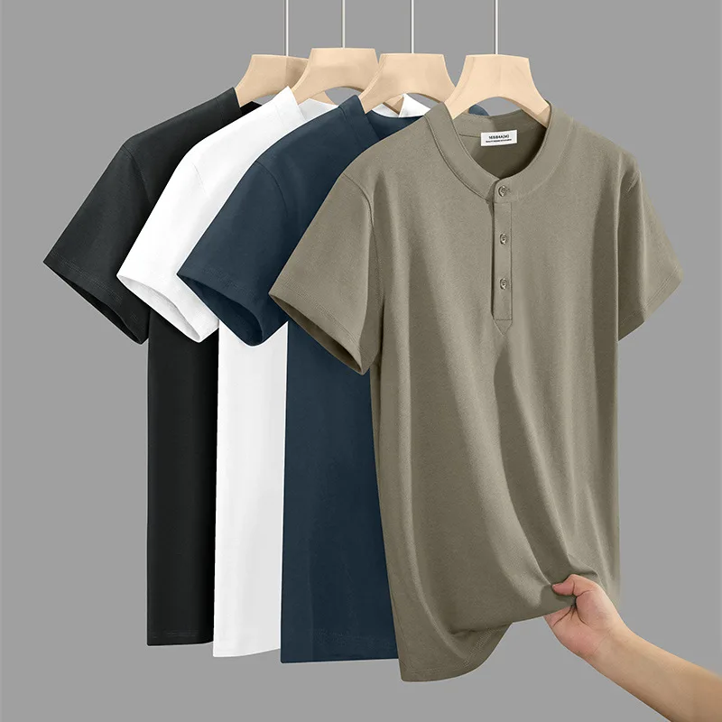 260G Heavy Cotton Henry Collar Short-sleeved T-shirt Men's Summer 2026 New Half-sleeved
260G Heavy Cotton Henry Collar Short-sleeved T-shirt Men's Summer 2026 New Half-sleeved