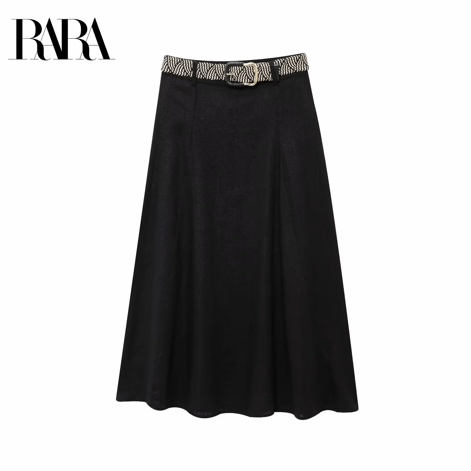 RARA Ladies Linen - Blend Midi Skirt with Belt Decoration Stylish and Elegant Women's Bottom
RARA Ladies Linen - Blend Midi Skirt with Belt Decoration Stylish and Elegant Women's Bottom