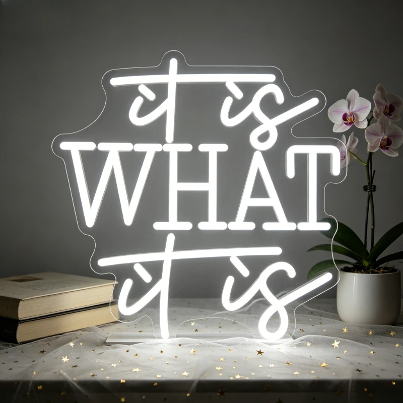 It Is What It Is Neon Sign LED Night Light 3D Acrylic Aesthetic Wall Art USB Rechargeable for Bedroom Living Room Home Decor
It Is What It Is Neon Sign LED Night Light 3D Acrylic Aesthetic Wall Art USB Rechargeable for Bedroom Living Room Home Decor