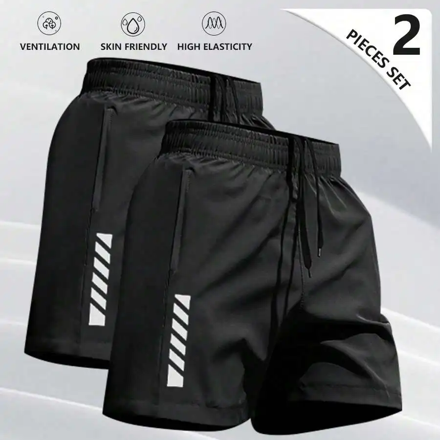 2-Pack Mens Quick-Dry Athletic Shorts With Side Pockets And Adjustable Drawstring Waist
2-Pack Mens Quick-Dry Athletic Shorts With Side Pockets And Adjustable Drawstring Waist