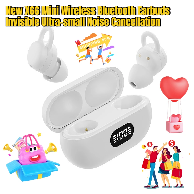 New X66 Mini Wireless Bluetooth Earbuds Invisible Ultra-small Noise Cancellation
New X66 Mini Wireless Bluetooth Earbuds Invisible Ultra-small Noise Cancellation