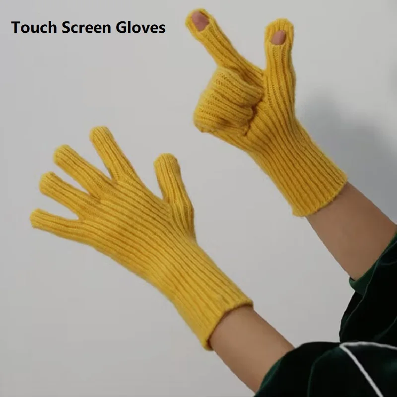 yellow Mittens Women Winter Warm Thickening Gloves Touch Screen Knitted Thicken Stretch Gloves Full Finger Outdoor Skiing Gloves
yellow Mittens Women Winter Warm Thickening Gloves Touch Screen Knitted Thicken Stretch Gloves Full Finger Outdoor Skiing Gloves