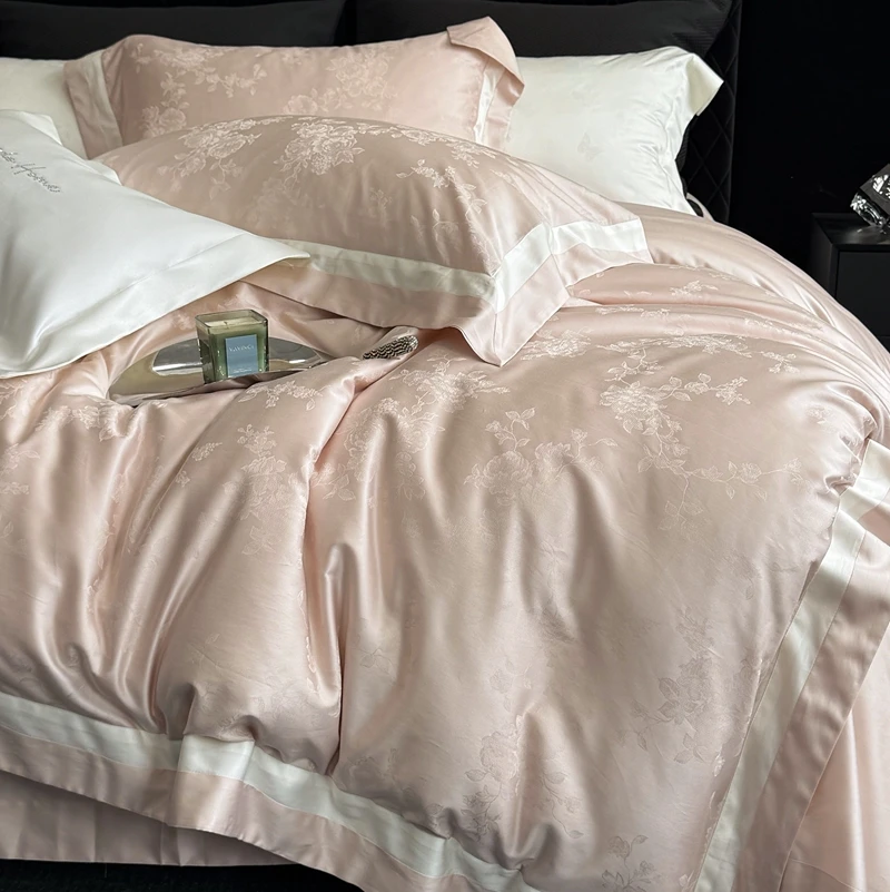 600TC Lyocell Cotton Soft Silky Luxury Bedding Set Flowers Jacquard Wide Edge Duvet Cover Flat/Fitted Bed Sheet Pillowcases 4Pcs
600TC Lyocell Cotton Soft Silky Luxury Bedding Set Flowers Jacquard Wide Edge Duvet Cover Flat/Fitted Bed Sheet Pillowcases 4Pcs
