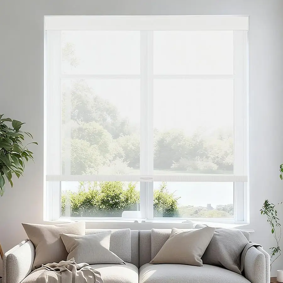 FreeStop Cordless Roller Shades for Windows Light Filtering Shades, 5 Openness Solar Screen Semi Sheer Roller Blinds UV Protecti
FreeStop Cordless Roller Shades for Windows Light Filtering Shades, 5 Openness Solar Screen Semi Sheer Roller Blinds UV Protecti