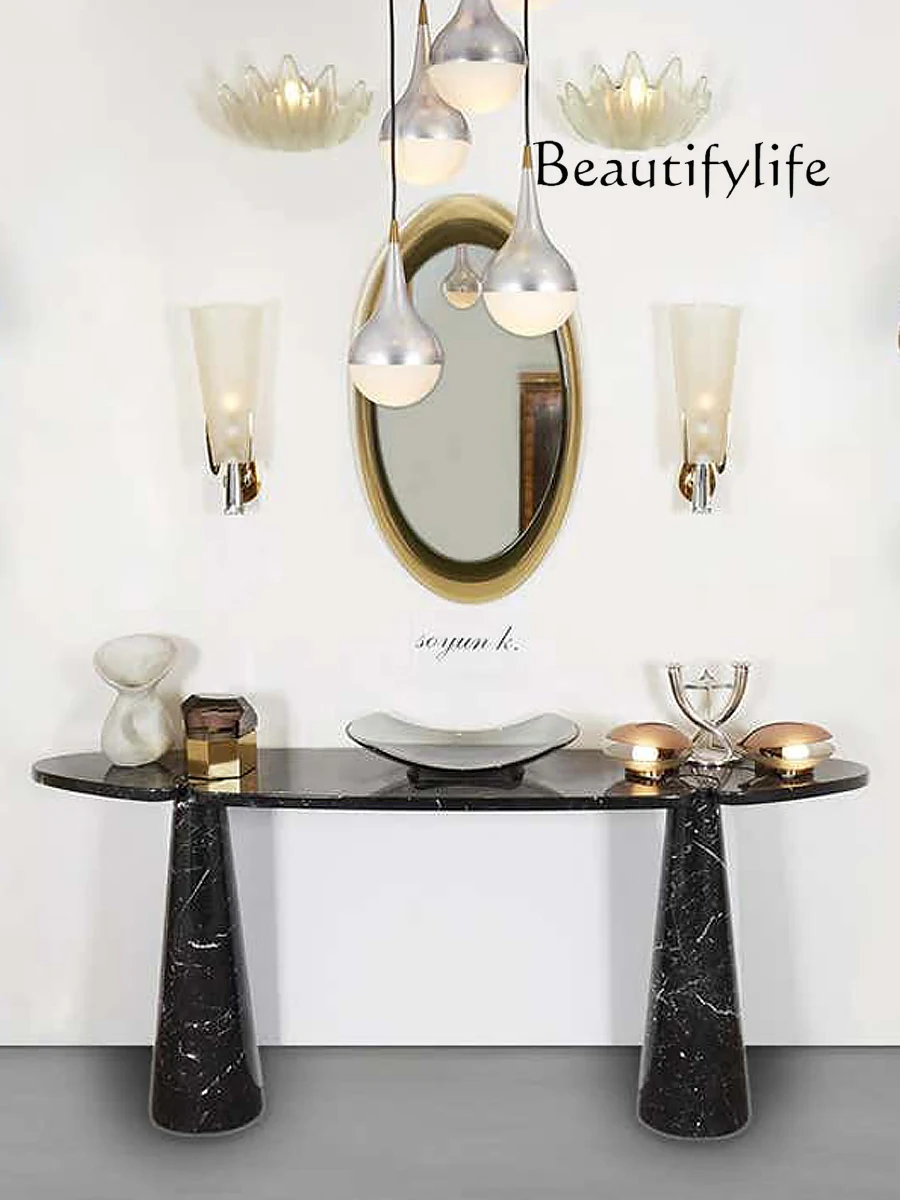 Modern light luxury marble entrance table, foyer end view table, special-shaped wall narrow table decorative table
Modern light luxury marble entrance table, foyer end view table, special-shaped wall narrow table decorative table