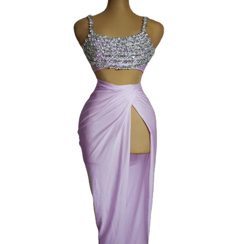 Sparkly Rhinestones High Split Dress Women Sexy Crop Tops Skirt Evening Party Birthday Dress Singer Dancer Performance Costume
Sparkly Rhinestones High Split Dress Women Sexy Crop Tops Skirt Evening Party Birthday Dress Singer Dancer Performance Costume