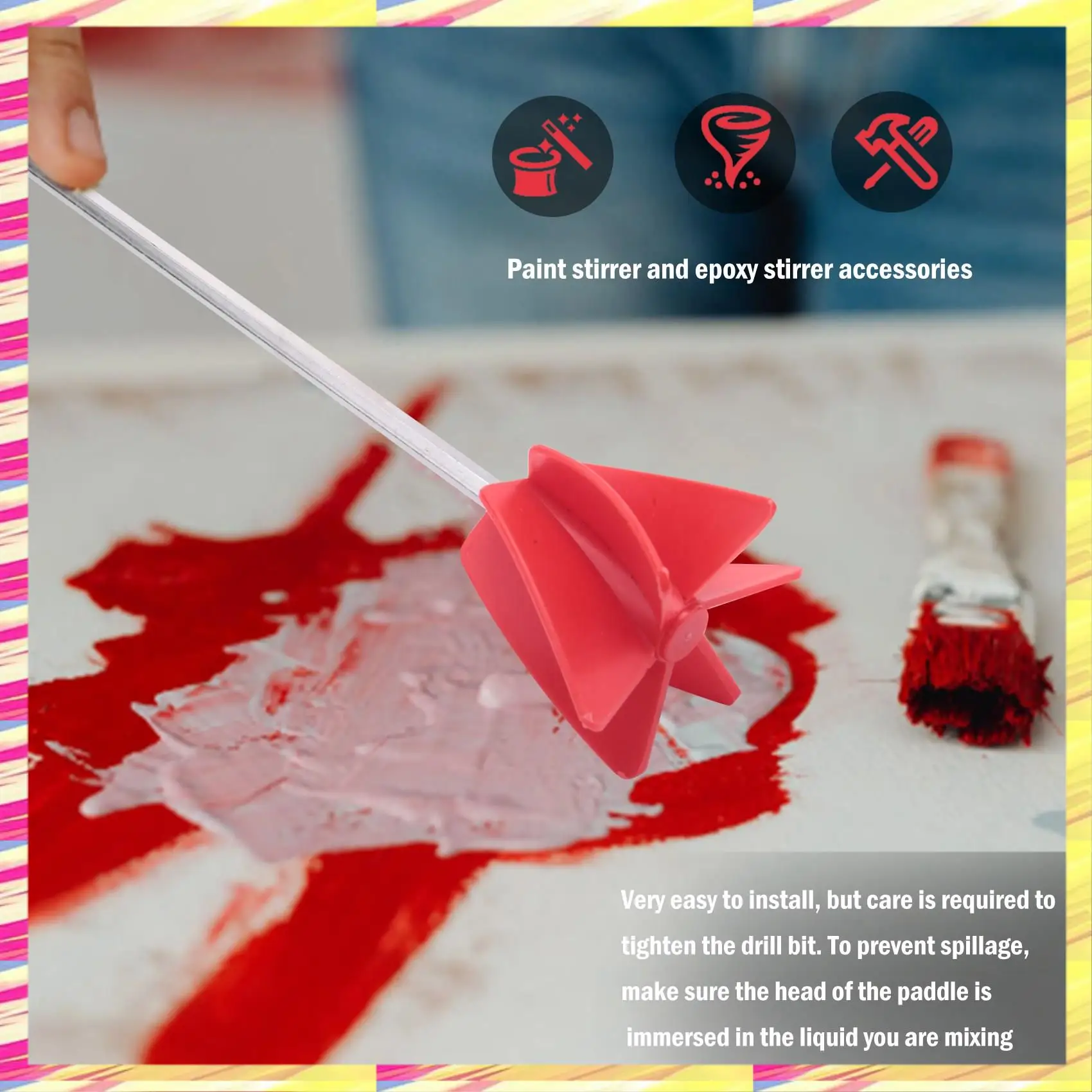 ABJJ Paint Mixer & Epoxy Mixer Attachment With 1/4Inch Hex Shank Drill Chuck For Mixes Epoxy Resin,Latex,Oil Paints
ABJJ Paint Mixer & Epoxy Mixer Attachment With 1/4Inch Hex Shank Drill Chuck For Mixes Epoxy Resin,Latex,Oil Paints