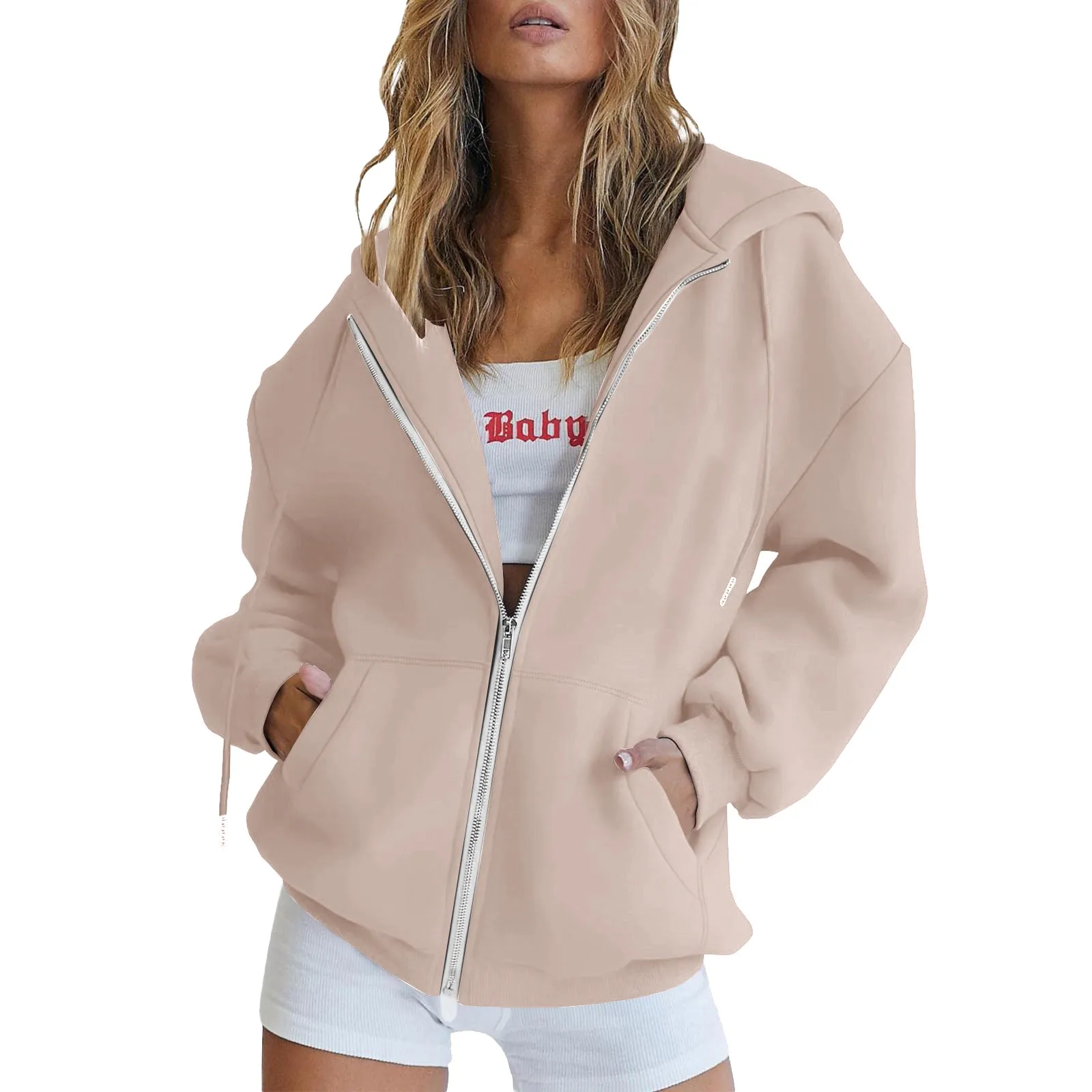 Women Casual Loose Cardigan Sweatshirt Solid Color Pocket Coat Daily Commuter Street Style Hooded Sweatshirts Spring Autumn
Women Casual Loose Cardigan Sweatshirt Solid Color Pocket Coat Daily Commuter Street Style Hooded Sweatshirts Spring Autumn