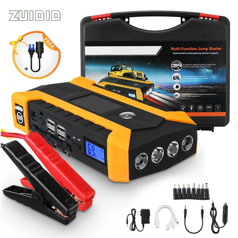 89800mAh Car Jump Starter 600A 4USB Car Battery Booster Charger Booster Portable Power Bank 12V Car Starter Articles For Cars
89800mAh Car Jump Starter 600A 4USB Car Battery Booster Charger Booster Portable Power Bank 12V Car Starter Articles For Cars