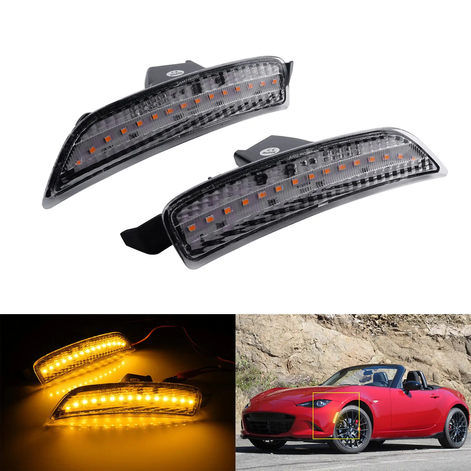 2x для Mazda MX-5 Miata желтого цвета, светодиодный боковой габаритный указатель поворота в сборе
2x для Mazda MX-5 Miata желтого цвета, светодиодный боковой габаритный указатель поворота в сборе